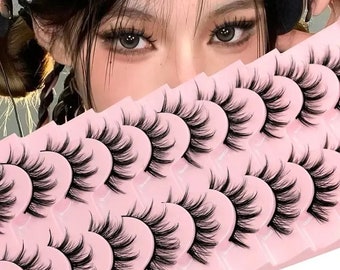 Manga fake lashes | anime lash | everyday look and dramatic look | make-up | lashes for douyin make-up | Eyelashes
