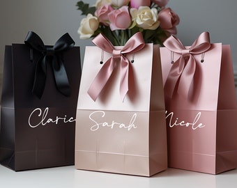 Bolsas de regalo de boda, bolsas de regalo de agradecimiento con cinta, bolsa de invitados de boda, bolsas de bienvenida, bolsa de regalo de favores de boda, bolsa de regalo de joyería, bolsa de mano de fiesta