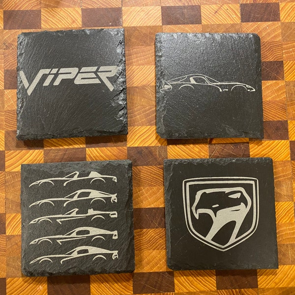Dodge Viper Slate Coasters, Gift, Housewarming, Gift for Him, Gift for her, Man Cave, Wedding Gift