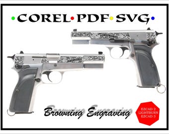 Browning Hi-Power Scroll Engraving Vector Files (Digital Download)