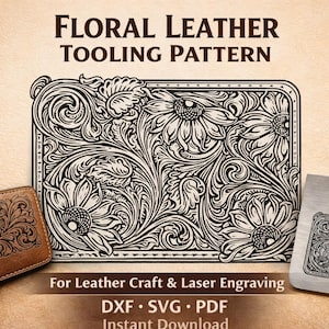 Tooled Leather Pattern Floral SVG