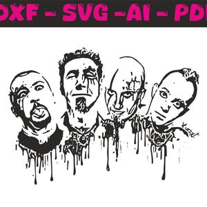 System Of A Down Cartoon Dxf Svg Ai Pdf Sticker Mug Printing Tshirt Printing Laser Files Cnc File Sticker