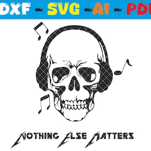 Metallica Sticker Nothing else Matters Songtekst met hoofdmotief digitale download nu Dxf Pdf Svg Ai
