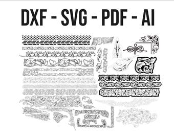 Vintage filigraan scroll SVG-bundel | Lasergesneden CNC-bestanden