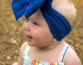 Blue Bow Headband / Headwrap