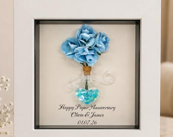 1st Paper  Anniversary Personalised Gift for Her Him, Unusual Custom Handmade Paper Keepsake
