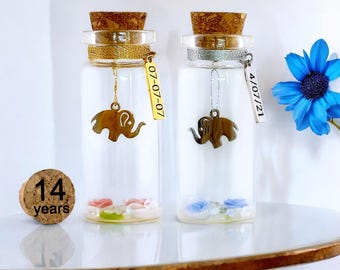 Regali felici per il 14° anniversario per uomini e donne, regalo per il 14° anniversario di matrimonio per marito e moglie, regalo di anniversario in avorio per lui e lei - Italia