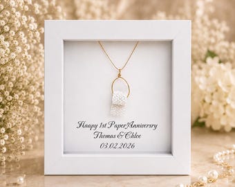 1st Paper Anniversary Personalised Gift For Wife Husband, Symbolic Keepsake for First Anniversary