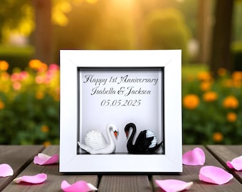 Regalo personalizado para el primer aniversario de bodas, recuerdo único, tarjeta simbólica alternativa en cualquier idioma.