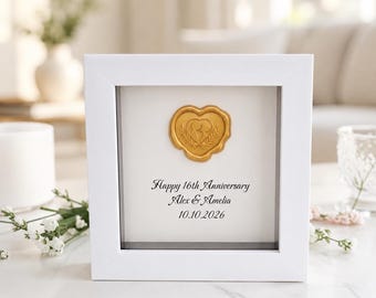 16th Wax Anniversary Personalised Gift, Mini Symbolic Keepsake, Unique Handmade Present Any Language
