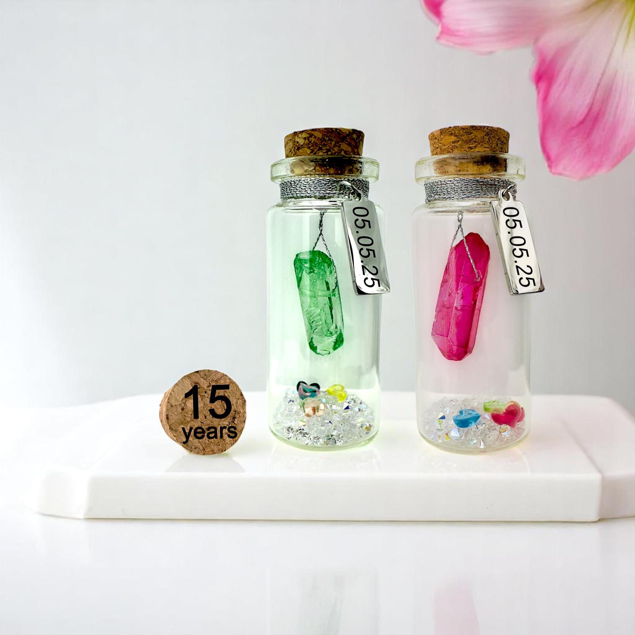 15th Crystal Wedding Anniversary, Mini Gift for Couple Friend Wife ...