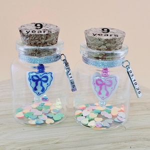9° anniversario di matrimonio in ceramica, regalo personalizzato, regalo in ceramica per moglie, marito, coppia di amici, mini bottiglia regalo, 9 anni di matrimonio