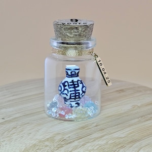 9° anniversario di matrimonio in ceramica regalo personalizzato, regalo per moglie marito coppia amico, mini bottiglia regalo creativo, 9 anni regalo di nozze