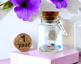 Regalo personalizado para el primer aniversario de bodas, recuerdo en minibotella, tarjeta de papel higiénico como regalo alternativo.