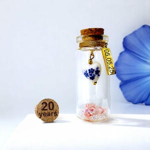 20º aniversário de casamento na China, presente personalizado, presente para esposa, marido, casal, amigo, mini garrafa, presente criativo, presente de casamento de 20 anos
