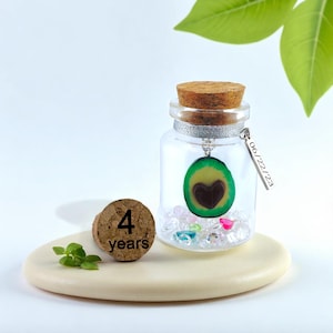 Regalo personalizado para el cuarto aniversario de bodas con frutas, regalo para esposa, esposo, amigos, mini botella, regalo creativo, cuarto aniversario de bodas