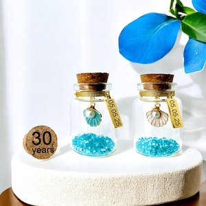 30e parel huwelijksverjaardag gepersonaliseerd cadeau, cadeau voor vrouw echtgenoot stel, miniatuur fles creatief cadeau, 30 jaar huwelijkscadeau