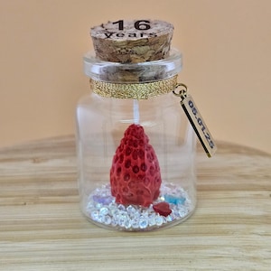 Regalo personalizado para el 16.º aniversario de bodas de cera, regalo para esposa, esposo, pareja, amigo, regalo creativo en minibotella, regalo de bodas de 16 años