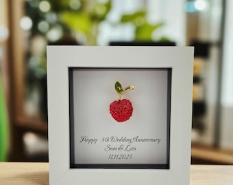 Regalo de aniversario de bodas de 4.º aniversario de frutas/Recuerdo simbólico personalizado hecho a mano para ella/Él/Mini regalo