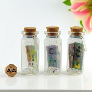 Profissionais de finanças/Aposentadoria/Novo emprego/Lembrança com garrafa de dinheiro | Presente personalizado e significativo para banqueiros, sorte, viagens e riqueza