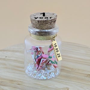 Regalo personalizado para el primer aniversario de bodas en papel, regalo para ella, él, esposa o esposo, mini botella de regalo, primer aniversario de bodas