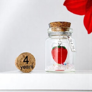 4º aniversário de casamento de frutas presente personalizado, presente para esposa, marido, amigos, mini garrafa, presente criativo, 4º aniversário de casamento