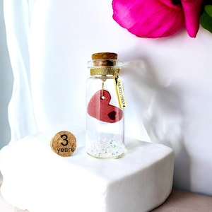 3rd Leather Wedding Anniversary Personalised gift, Present for Wife Husband Friend Couple, Creative Mini bottle, 3 Years wedding gift