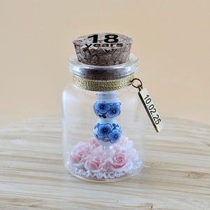 Regalo personalizado para el 18.º aniversario de bodas de porcelana, regalo para ella, él, pareja o amigo, mini botella de regalo creativo, regalo de bodas de 18 años
