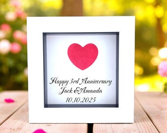 3rd Leather Anniversary Gift, Personalised Handmade Symbolic Keepsake For Him Her Wife Husband Custom
