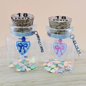 Regalo personalizado para el 18.° aniversario de bodas de porcelana, regalo para ella, él, pareja, amigo, mini botella, regalo creativo, regalo de bodas de 18 años