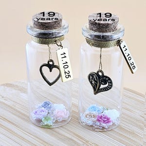 19º 8º aniversário de casamento de bronze presente personalizado, presente para esposa marido casal amigo, mini garrafa presente criativo, 19 anos de casamento