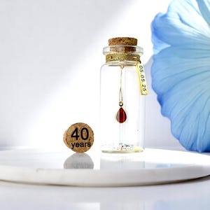 40e anniversaire de mariage rubis cadeau personnalisé, cadeau pour femme mari couple parents, cadeau créatif mini bouteille, 40 ans de mariage
