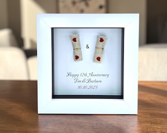 Regalo de lino para el 4.º aniversario de bodas, recuerdo simbólico personalizado y hecho a mano para ella y él, alternativa a la tarjeta.