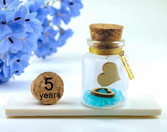 Regalo para el quinto aniversario de bodas de madera, el mejor regalo para pareja, ella o él, quinto aniversario de bodas, regalo de aniversario de madera, alternativa a la tarjeta.