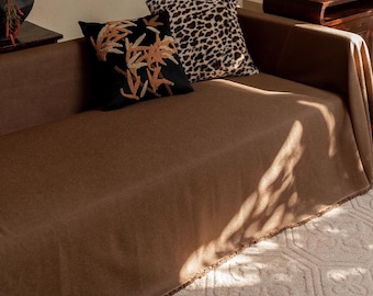 Brown Sofa Slipcover, Custom Sofa Cover, Extra Large Couch Cover,Handmade Pet Scratch Free Living Room Decor,Loveseat Slipcover