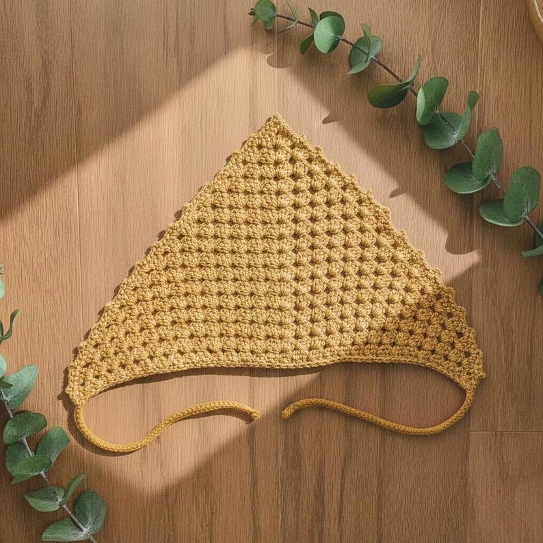 String Bandana Birdie Bandana Crochet Pattern – Vintage Inspired Head Scarf (digital ...