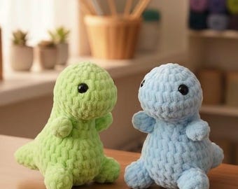 Crochet Starter Kit- Dinosaur Plushie, Handmade Crochet Desk Buddy- Make Your Own