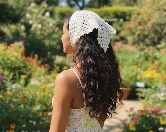 Crochet Starter Kit- Boho Head Bandana, Handmade Cottagecore Headwear- Make Your Own
