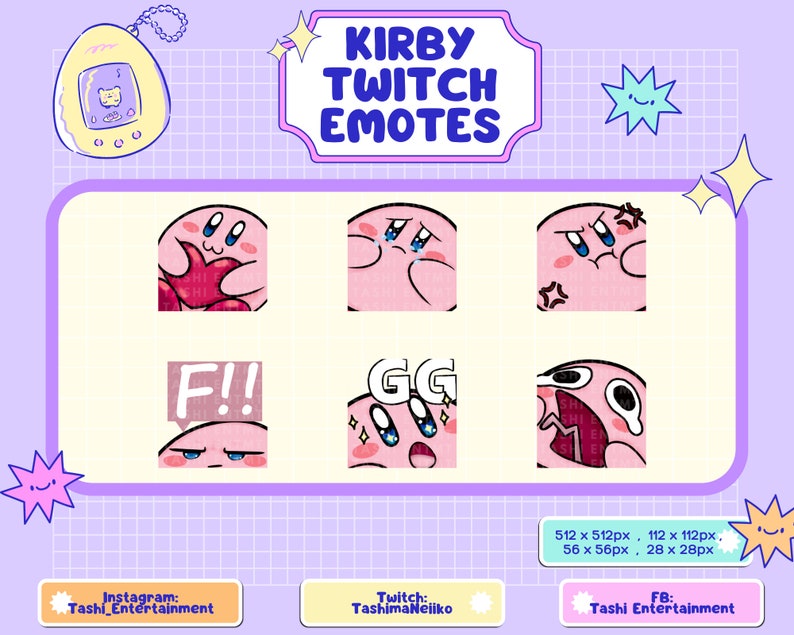 Kirby Twitch Emotes - Etsy