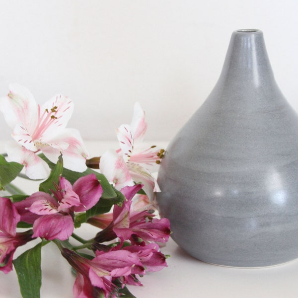Teardrop Vase in Steel Grey