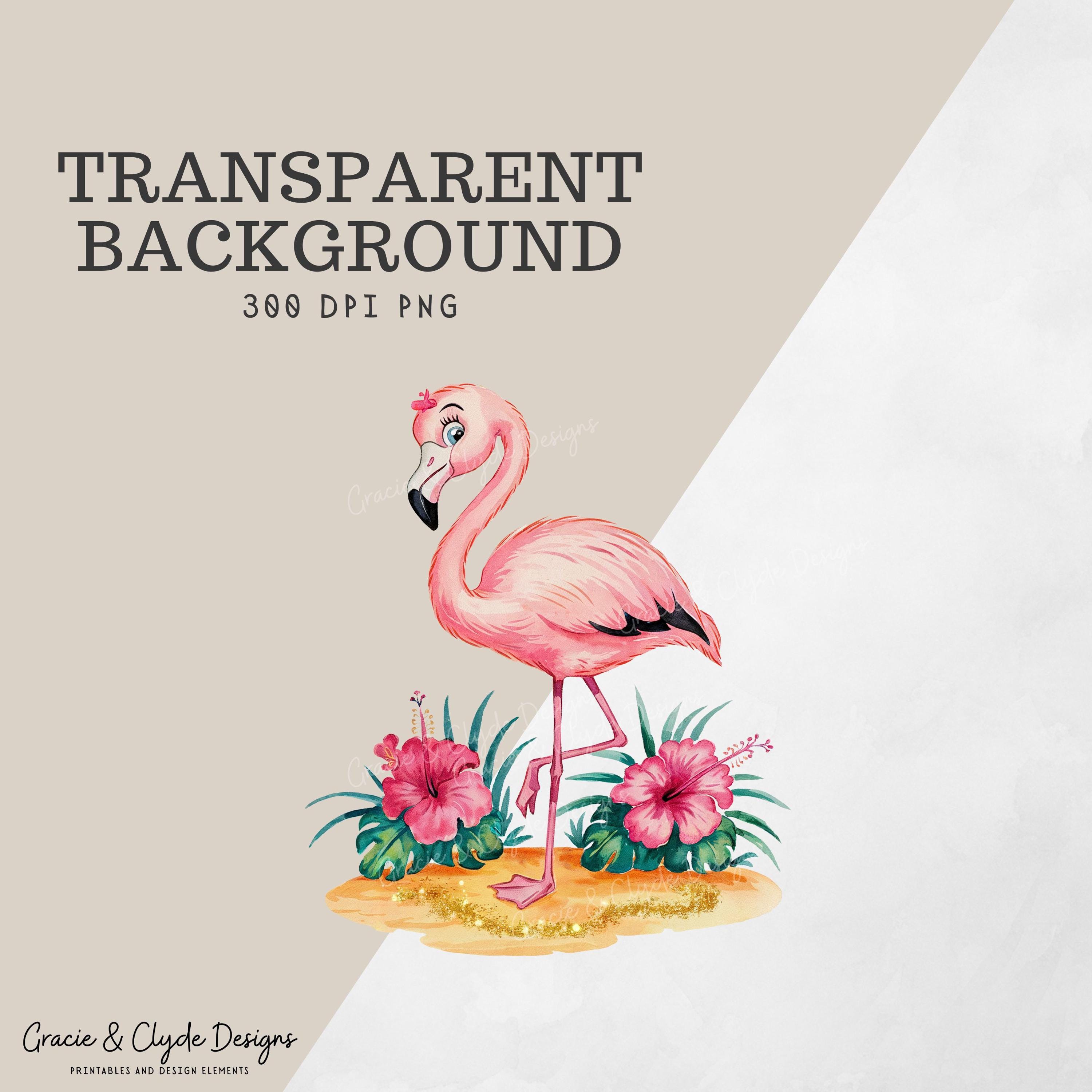 Tropical Flamingo Clipart | Cute Pink Flamingo PNG | Summer Beach ...