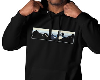 Berg Sonne Set Mountainbike Radfahren Camping Geschenk Abenteuer Outdoor Hoodie Retro Bike Grafik Bike-Liebhaber Hoodie Geschenk für Papa