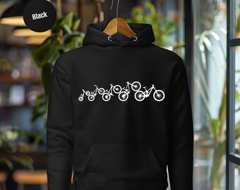 Evolution des Mountainbiken Radfahren Camping Geschenk Abenteuer Outdoor Hoodie Retro Bike Grafik Bike-Liebhaber Hoodie Geschenk für Papa am Vatertag