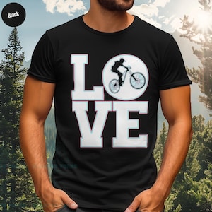 Love, Mountain Bike Shirt, Cyclist Clothes, funny Bike Shirt Mens Gift for Fathers Day, Vintage Bike Tshirt, Retro Bike Lovers Gift