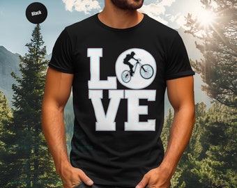 Liebe, Mountainbike Shirt, Radfahrer Kleidung, lustiges Fahrrad Shirt Männer Geschenk für den Vatertag, Vintage Fahrrad Tshirt, Retro Fahrrad Liebhaber Geschenk