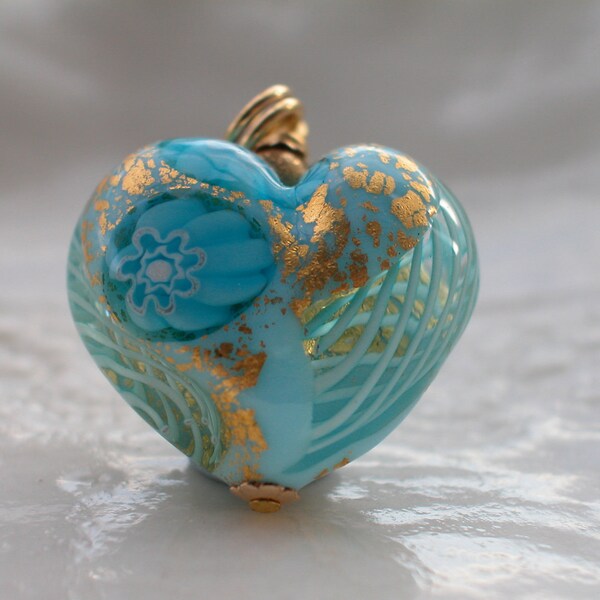 Blue Venetian Murano Glass Millefiori Necklace