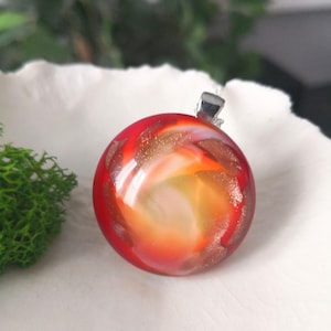 Murano Red Glass Pendant Necklace