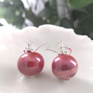 Murano Glass Round Glossy Earrings