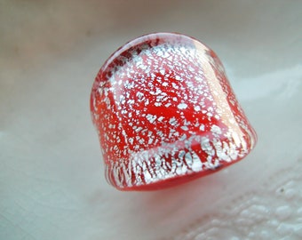 Handmade Red Glass Ring SRA Lampwork  US 9 or UK S