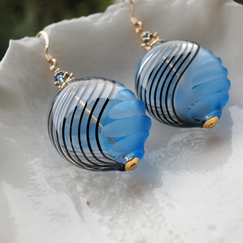 Blown Glass Earrings Etsy